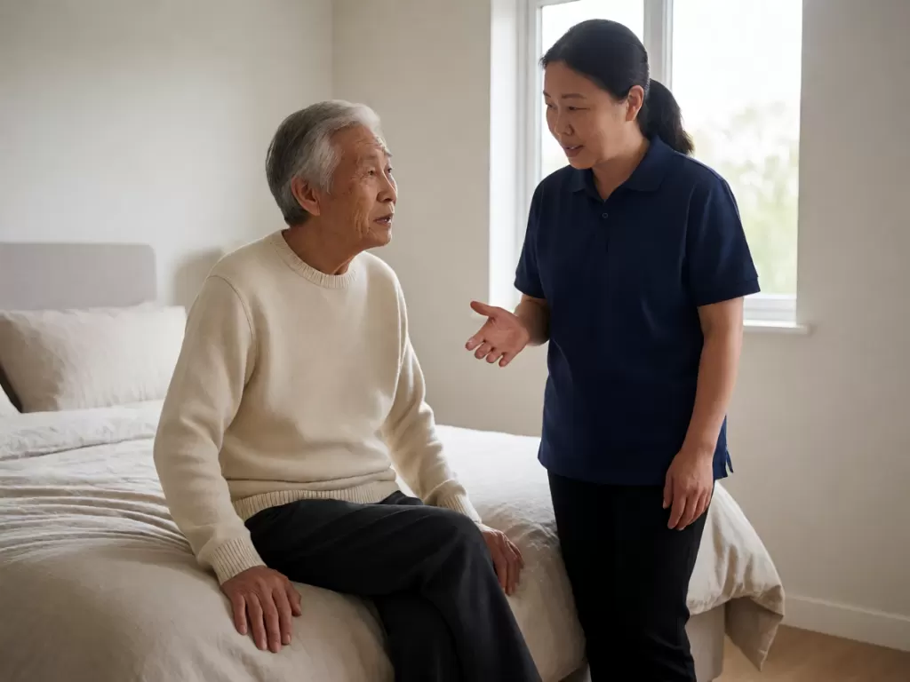 失能老人家属核对长护服务记录:按月查验护理项目与签字是否对得上:核查细节
